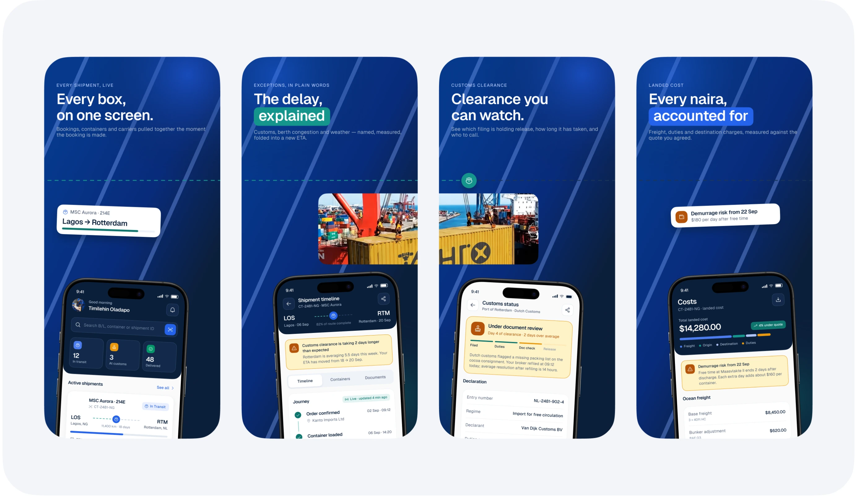 CargoTrace App Store screenshots