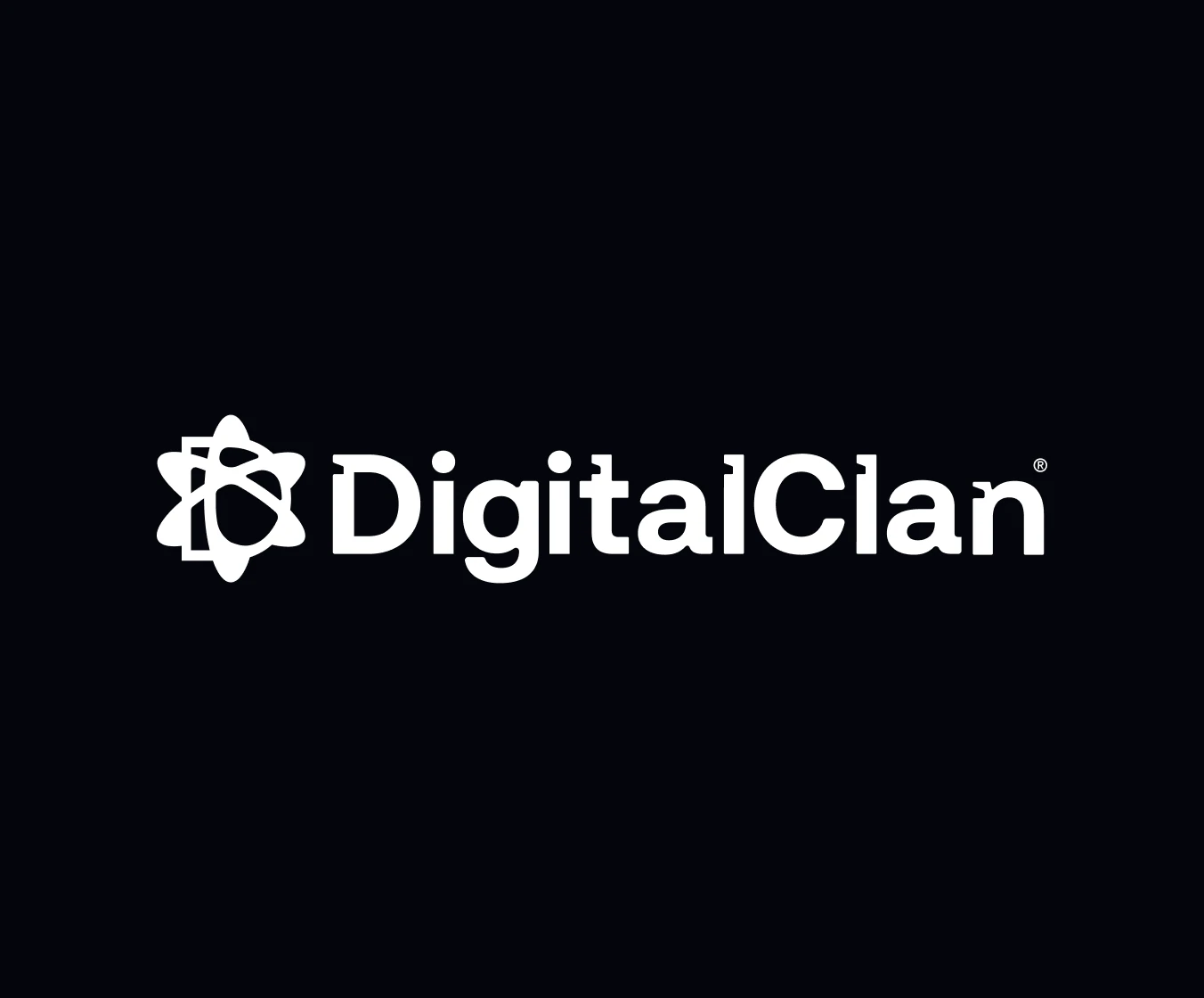 DigitalClan wordmark and colour palette: Signal Yellow, Midnight, Carbon, Deep Navy, Slate and White (1 of 2)