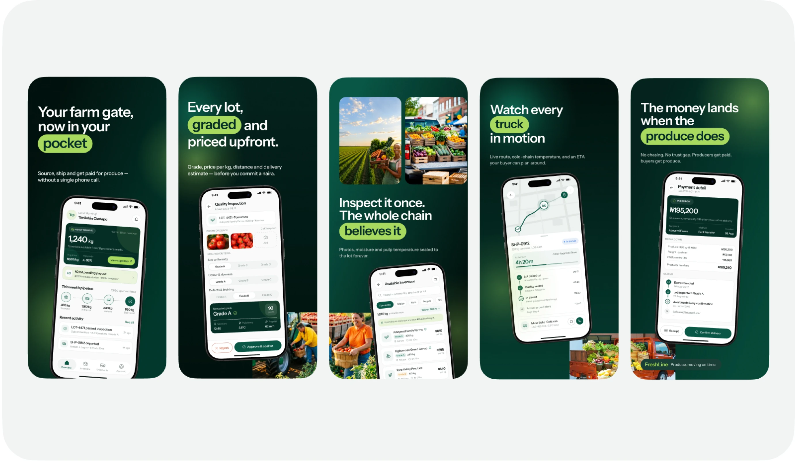FreshLine App Store screenshots