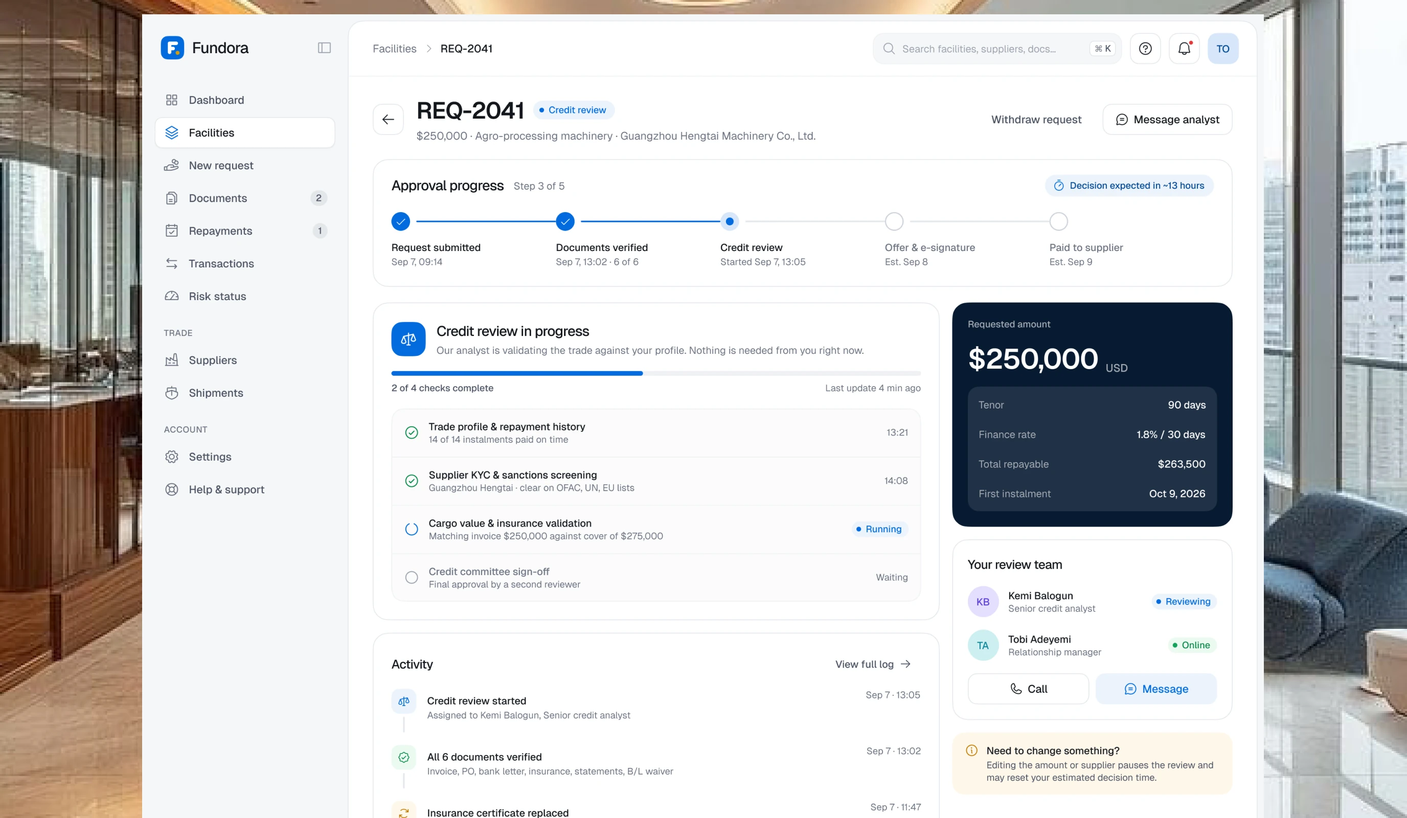 Approval tracker
