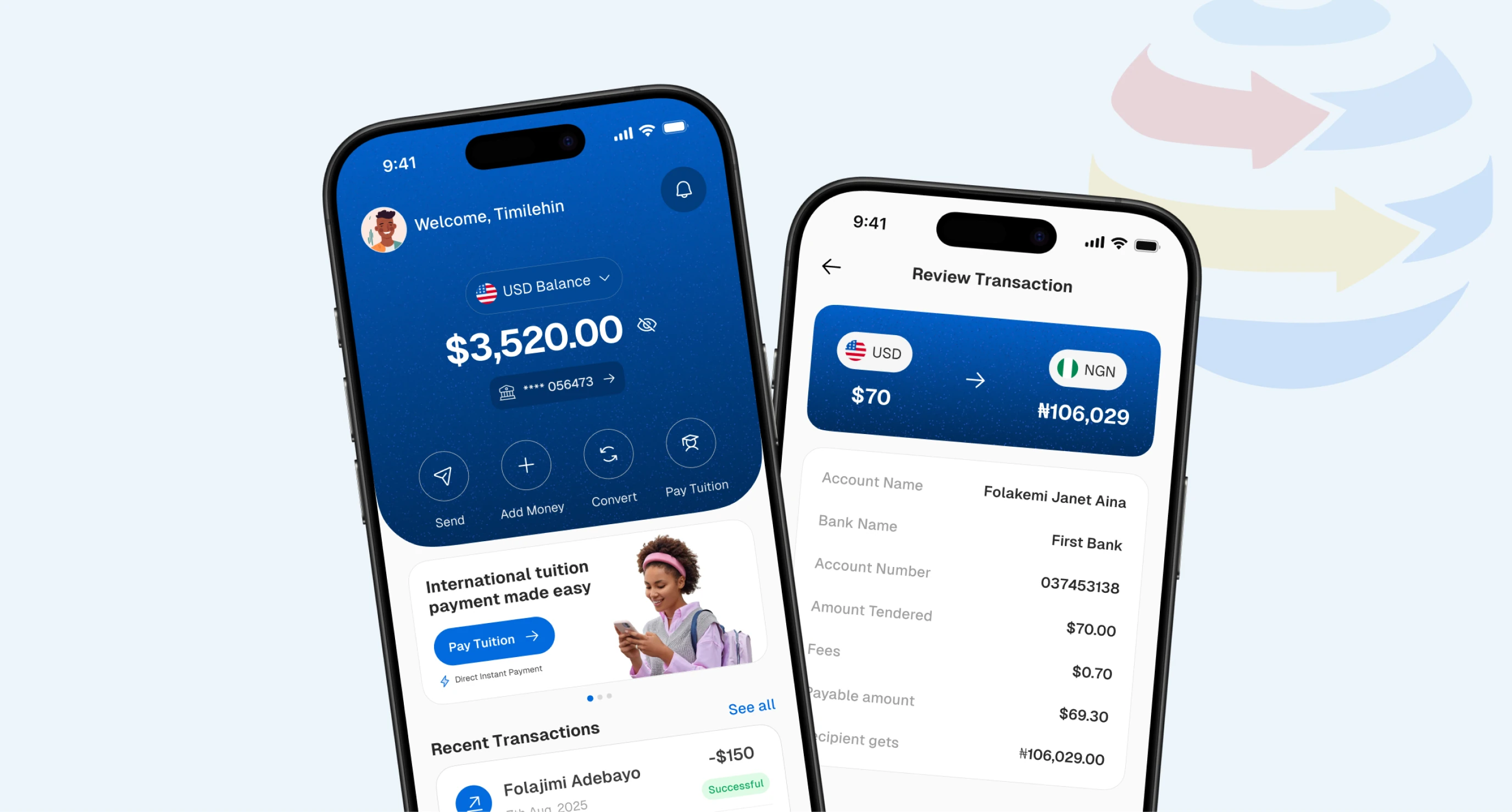HelloMe Money dashboard and transaction review
