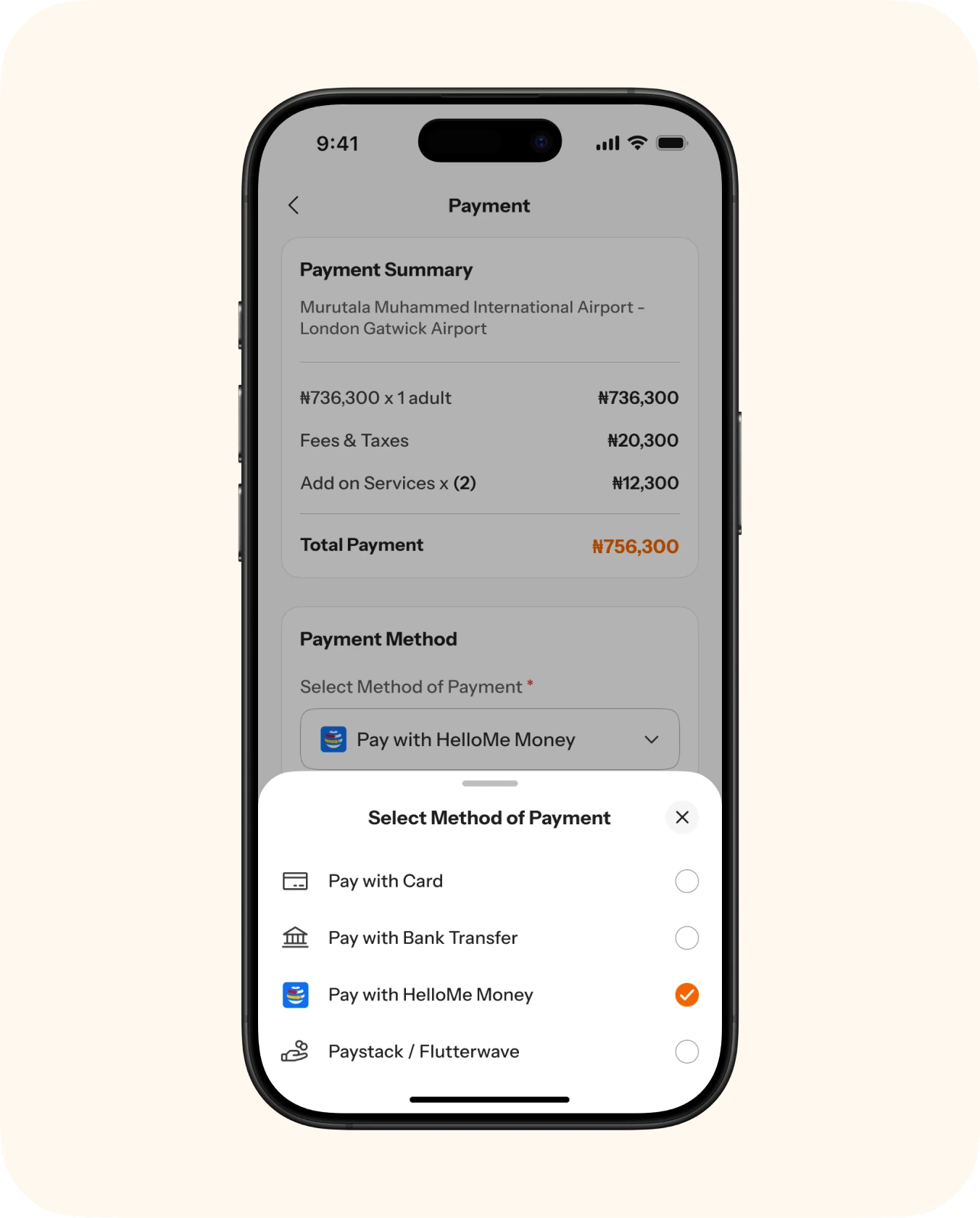 Payment method and paying with HelloMe Money (1 of 2)