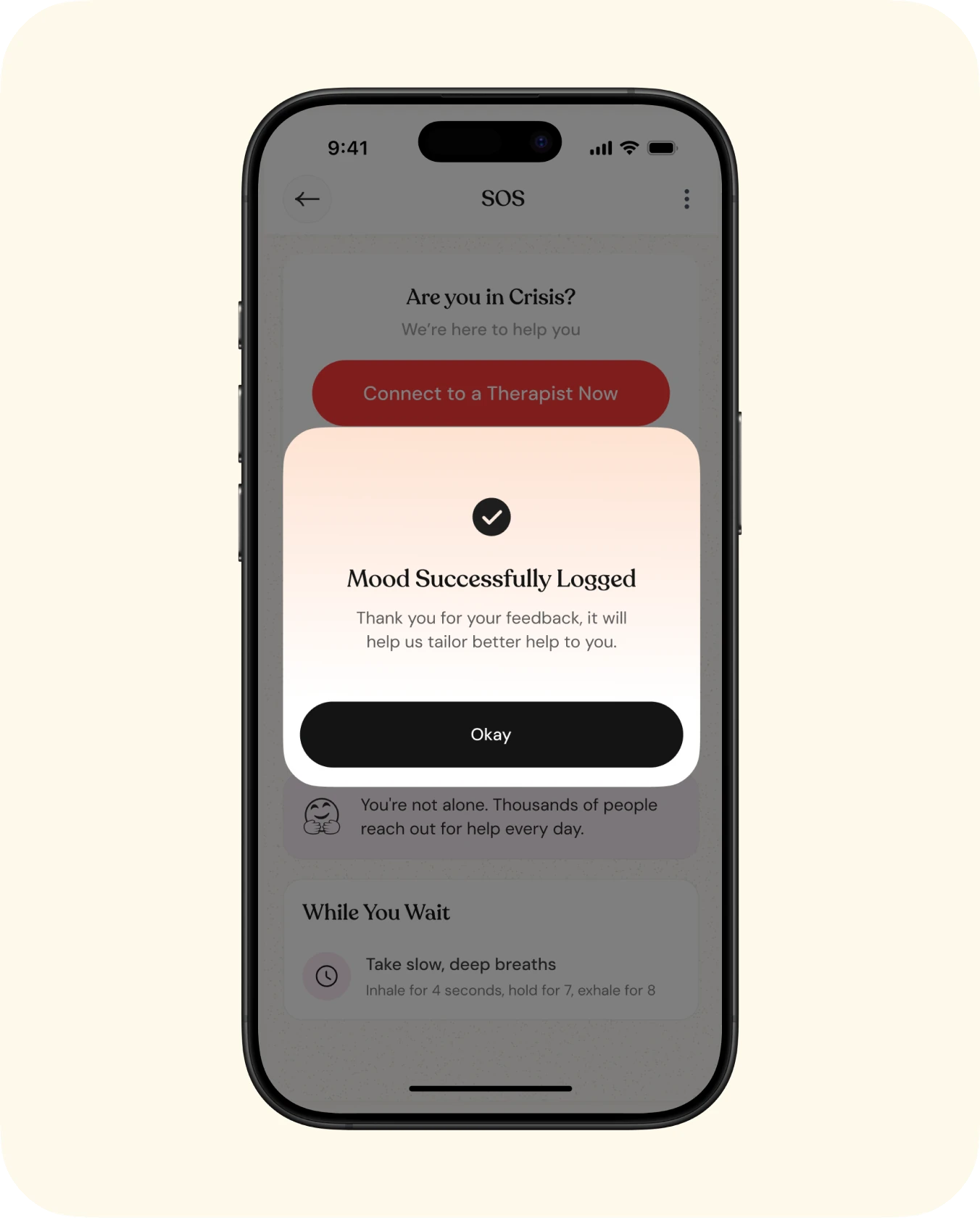 Post-call mood check-in and confirmation (2 of 2)