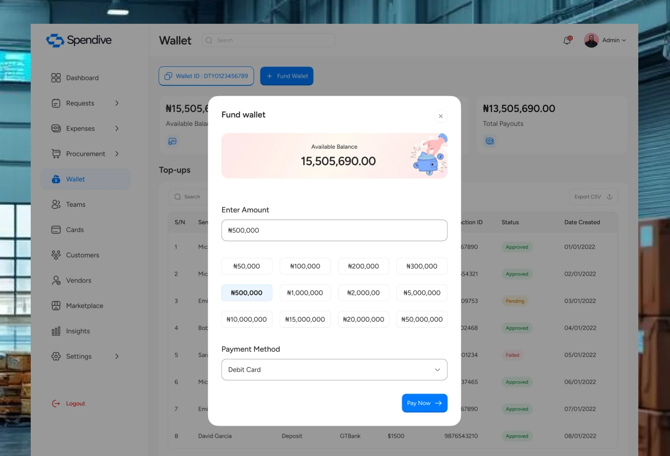 Wallet screens (2 of 2)