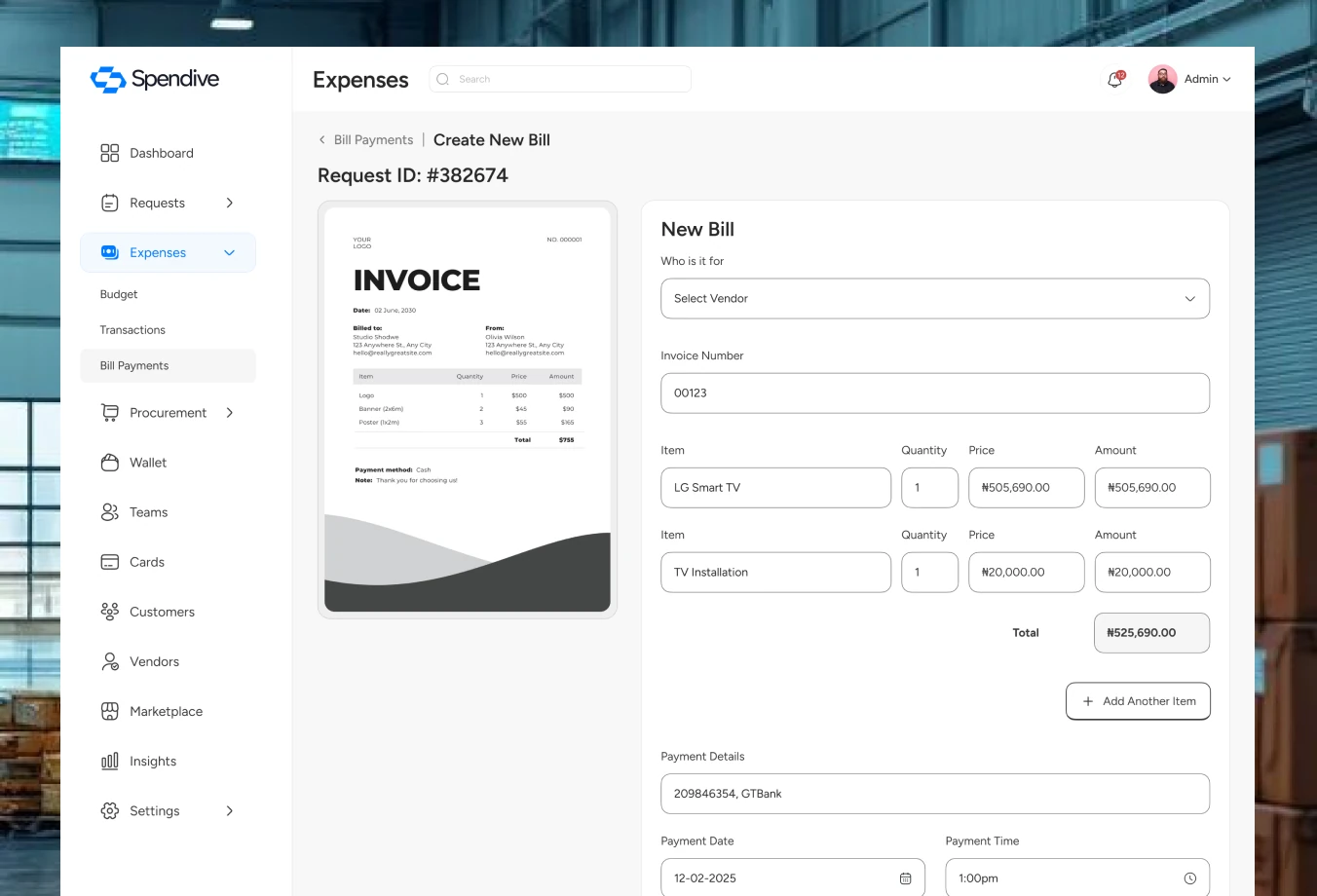 Bill payments and new bill (2 of 2)