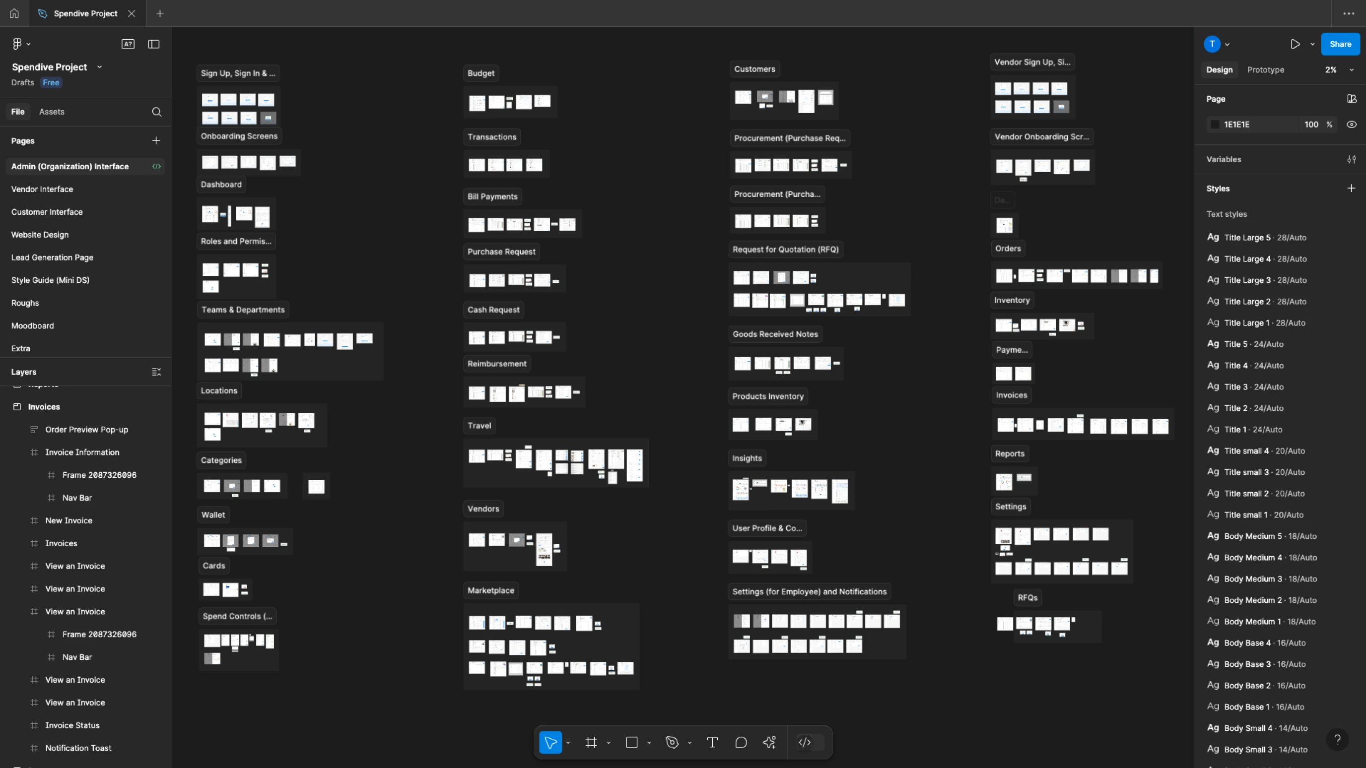The Spendive Figma file
