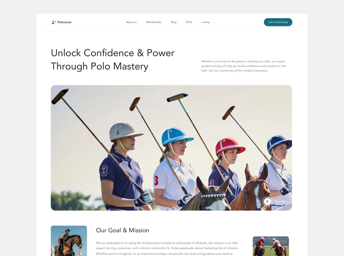 Polo club website: “Unlock Confidence & Power Through Polo Mastery”